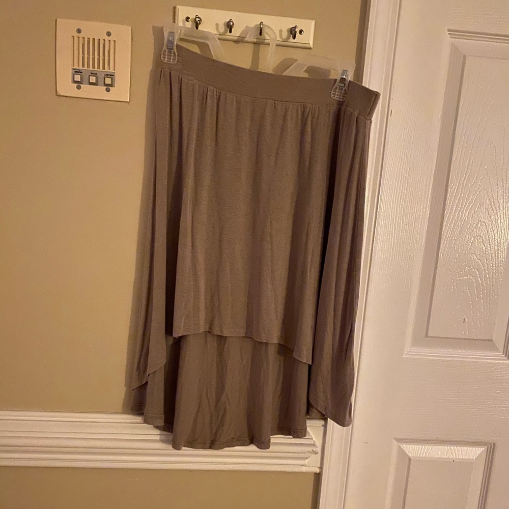 Taupe High Low Flowy Skirt / Beach Coverup